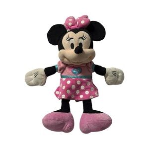 Title: Disney Minnie Mouse Pink Polka Dot Dress Singing Music Plush Toy
